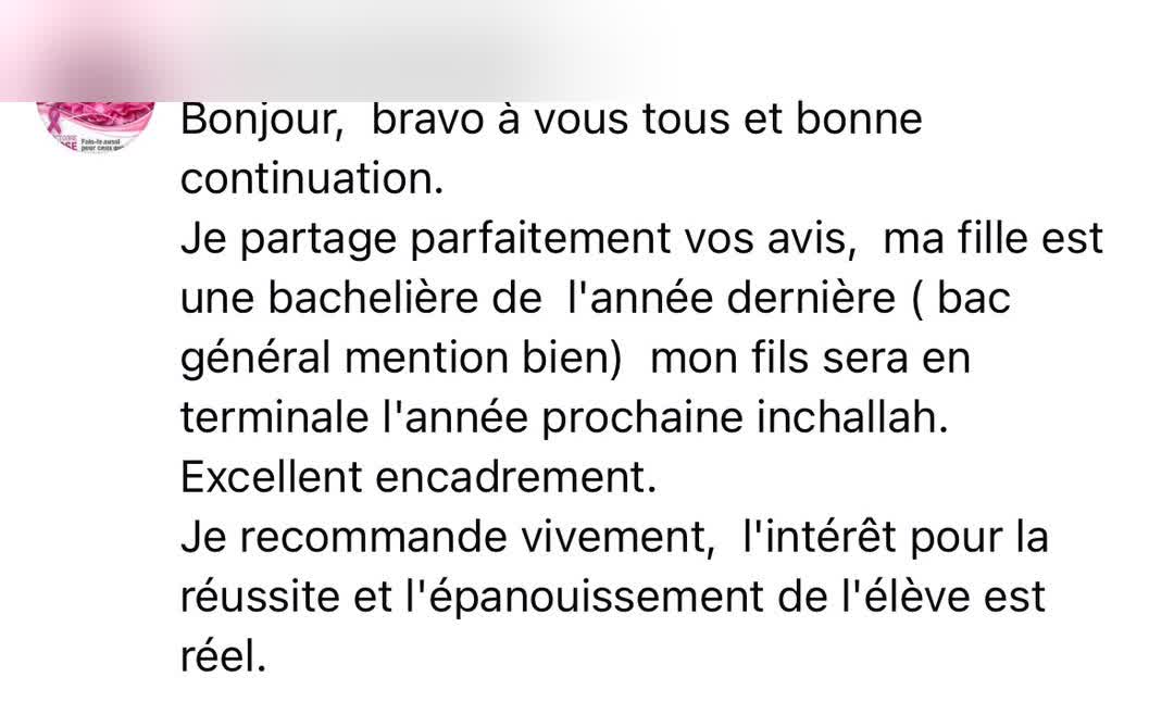 Avis d'un parent d'élève